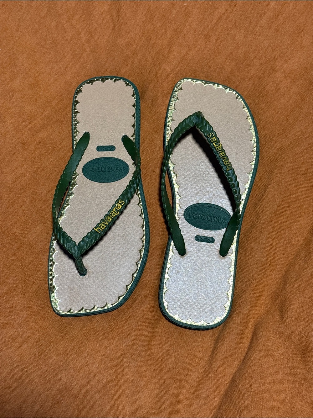 Havaianas Women’s Olive Green Braided-Style Flip Flops